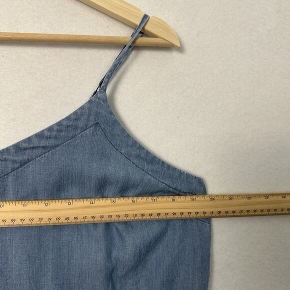 Universal Thread Chambray Midi Maxi Dress Womens L Blue Belted Strappy Y2K - Picture 9 of 13